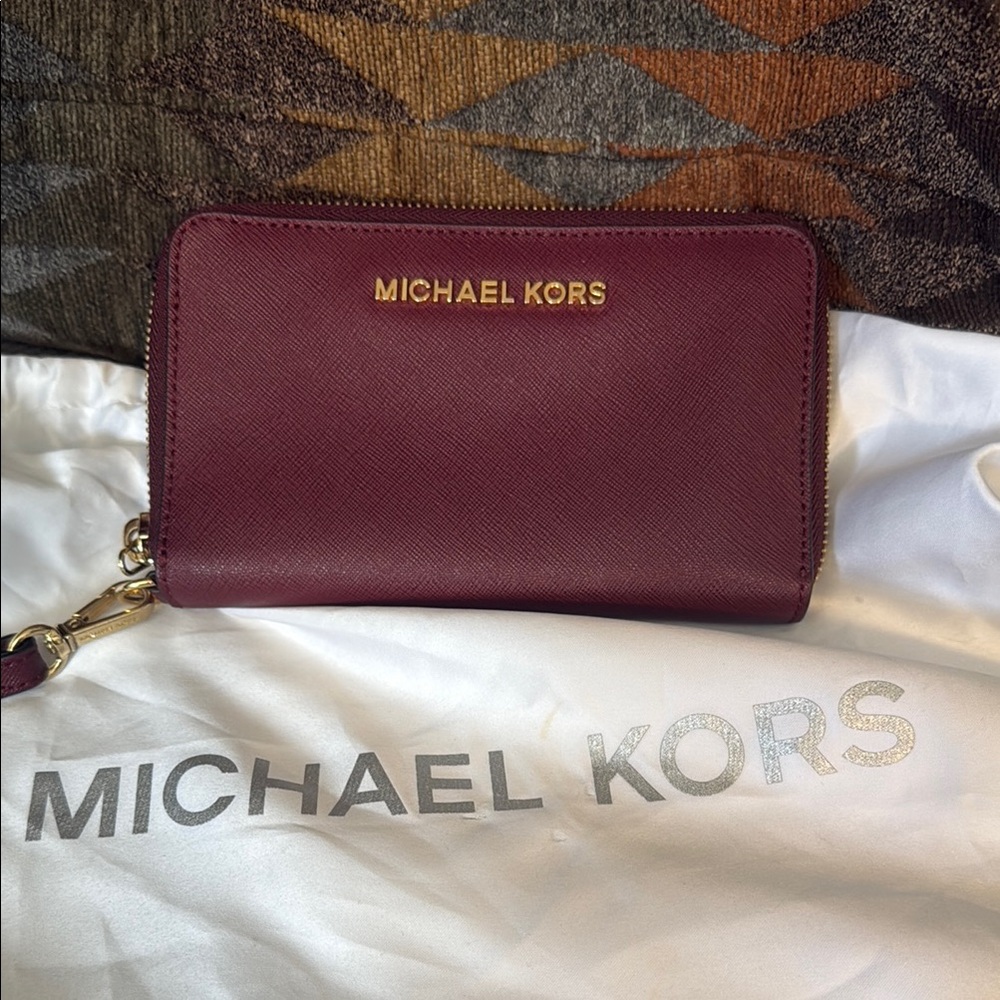 Michael Kors Burgundy Clutch